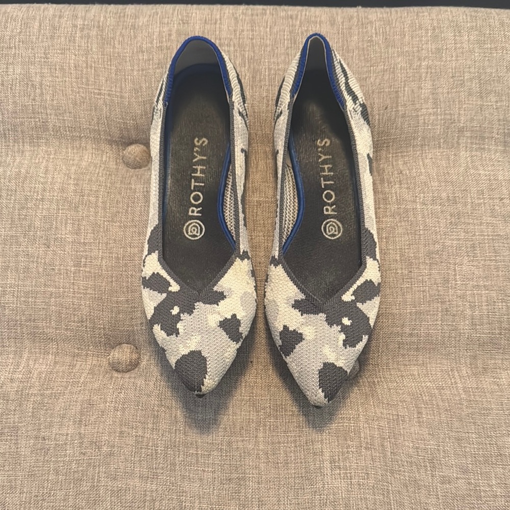Rothy's Black and White Animal Print Flats